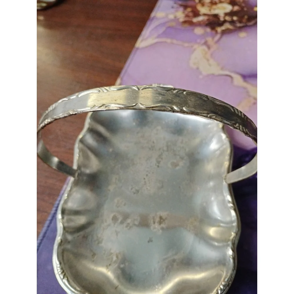 Rare! Vintage NCO-EM Wives Club silver Plate Basket Erlangen Germany 1968